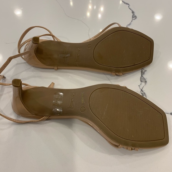 Lulus, Light Nude Patent Ankle Strap Heels - Picture 5 of 6